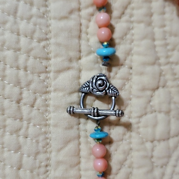 Bead and Stone Necklace with Earrings - Picture 4 of 4